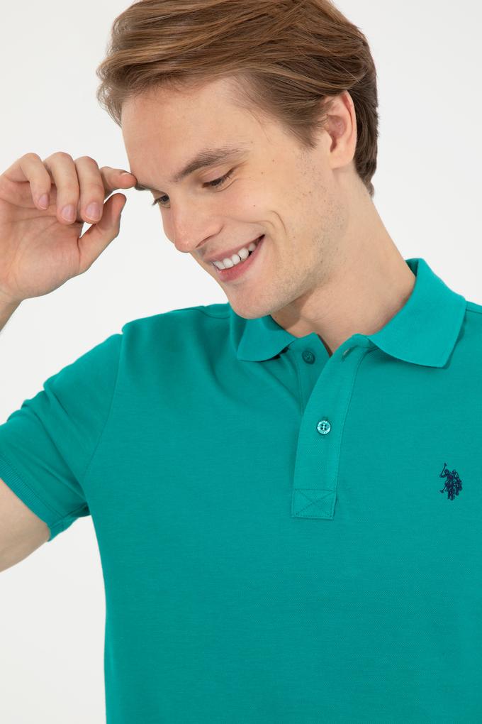 Erkek Koyu Mint Polo Yaka Basic T-Shirt