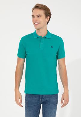 Erkek Koyu Mint Polo Yaka Basic T-Shirt - 50249149326
