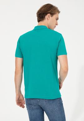 Erkek Koyu Mint Polo Yaka Basic T-Shirt - 50249149326