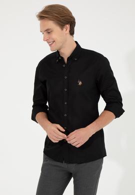 Erkek Siyah Uzun Kollu Basic Gömlek - 50256733064