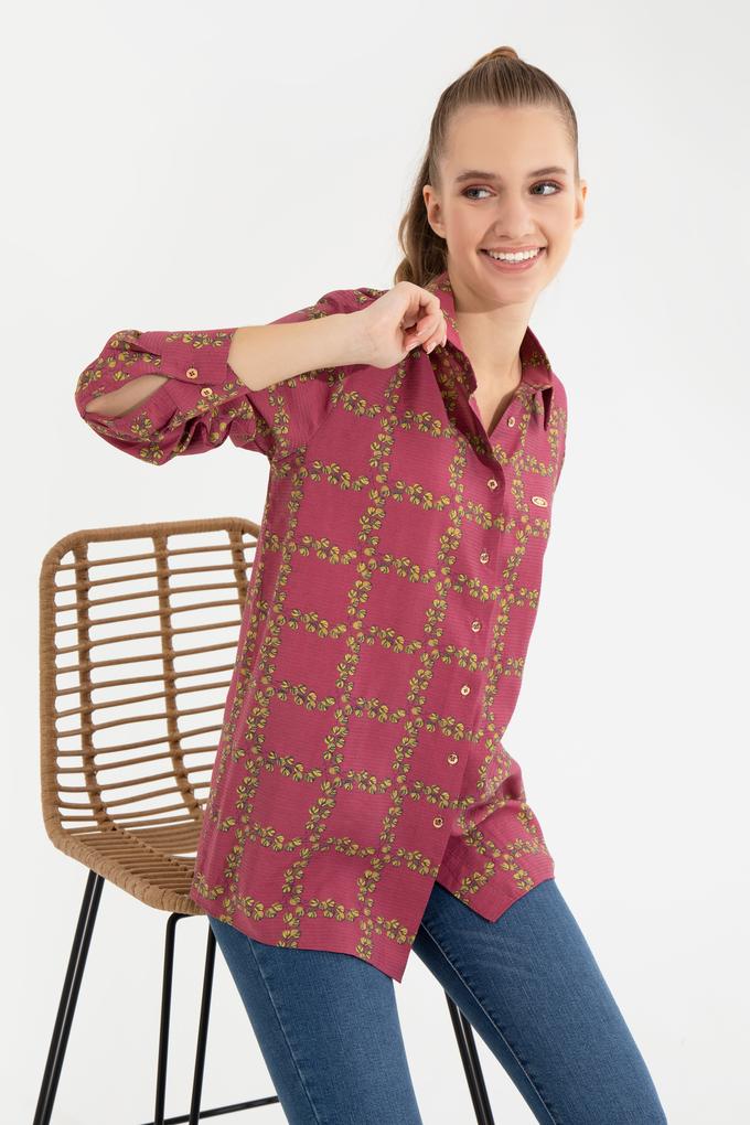 Kadın Manolya Uzun Kollu Gömlek