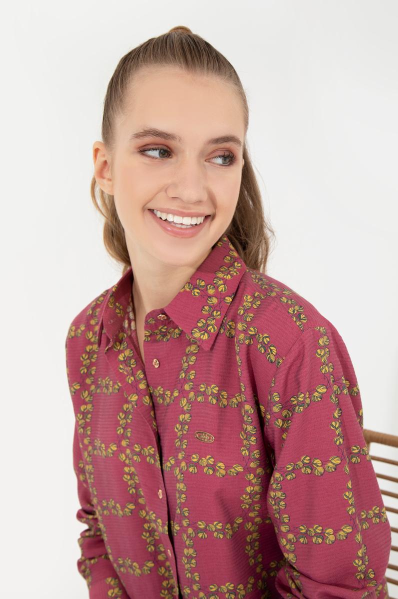 Kadın Manolya Uzun Kollu Gömlek