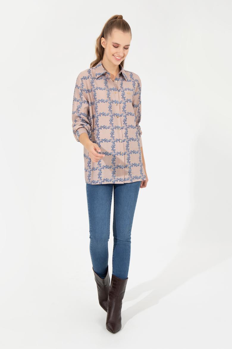 Kadın Taş Uzun Kollu Gömlek - 50253845004