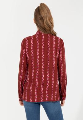 Kadın Vişne Uzun Kollu Gömlek - 50257002021