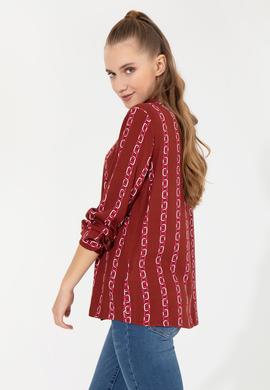 Kadın Vişne Uzun Kollu Gömlek - 50257002021
