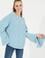 Kadın Mavi Bisiklet Yaka Kazak