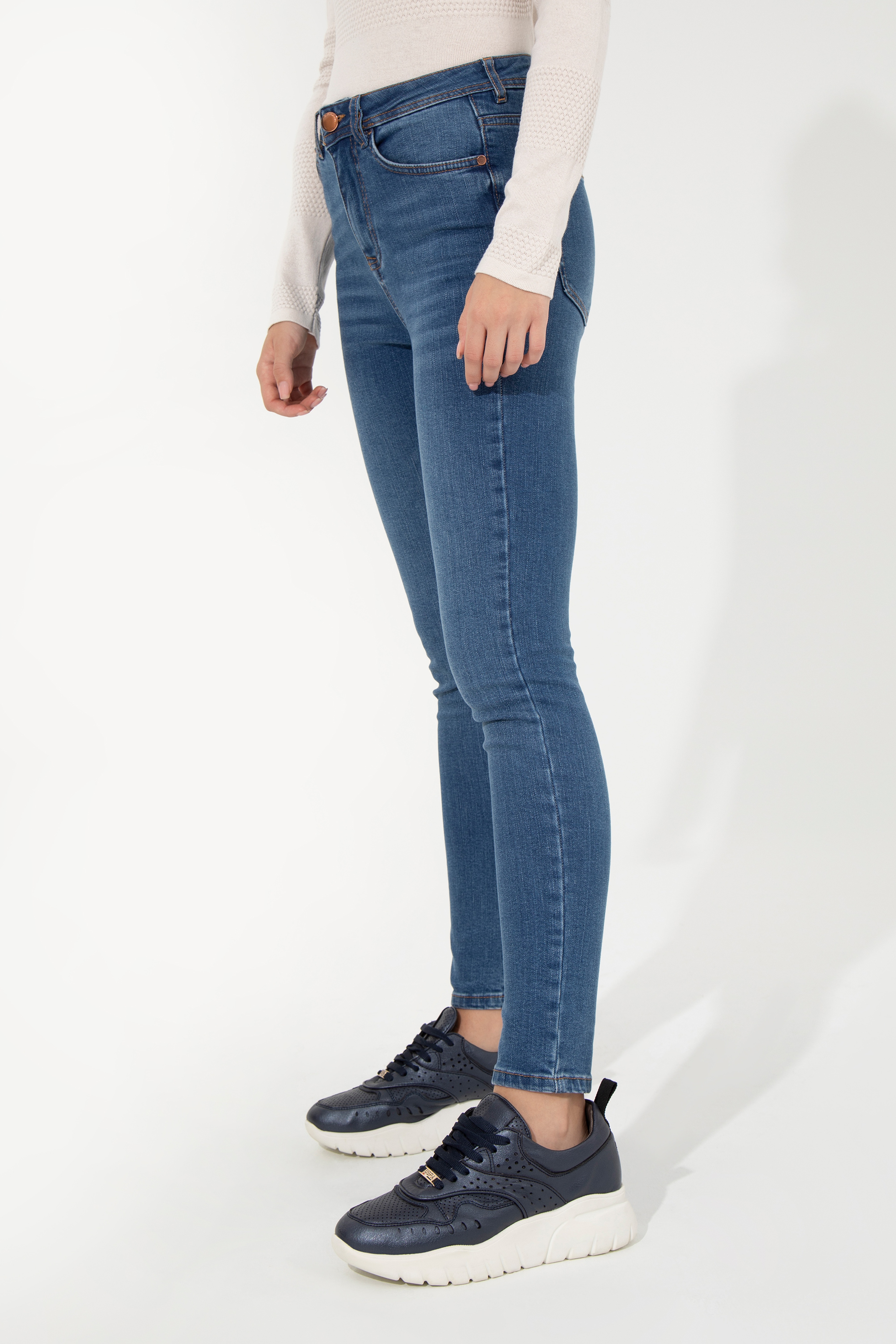 Kadın Mavi Skinny Fit Jean Pantolon - Image 2