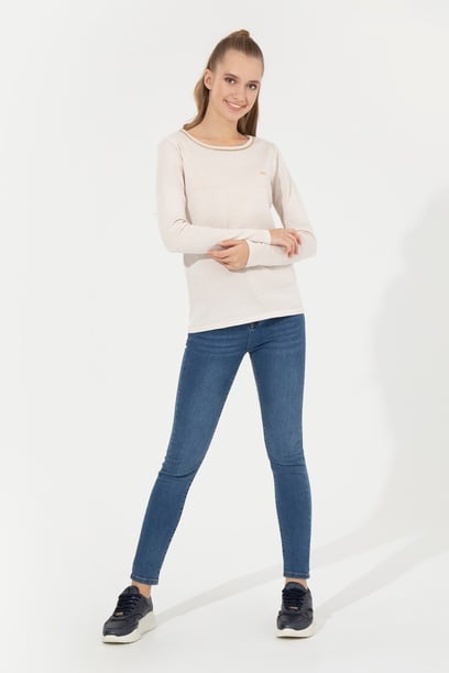 Kadın Mavi Skinny Fit Jean Pantolon