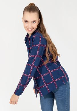 Kadın Vişne Uzun Kollu Gömlek - 50254396002