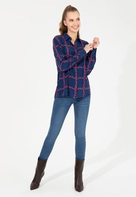 Kadın Vişne Uzun Kollu Gömlek - 50254396002