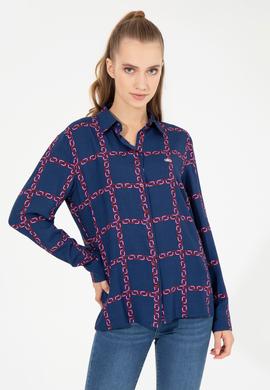 Kadın Vişne Uzun Kollu Gömlek - 50254396002