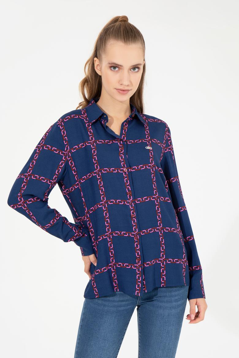 Kadın Vişne Uzun Kollu Gömlek