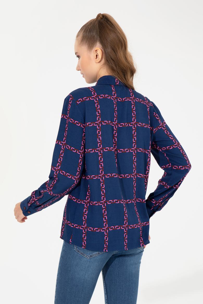 Kadın Vişne Uzun Kollu Gömlek - 50254396002