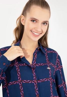 Kadın Vişne Uzun Kollu Gömlek - 50254396002