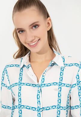 Kadın Ekru Uzun Kollu Gömlek - 50254396012