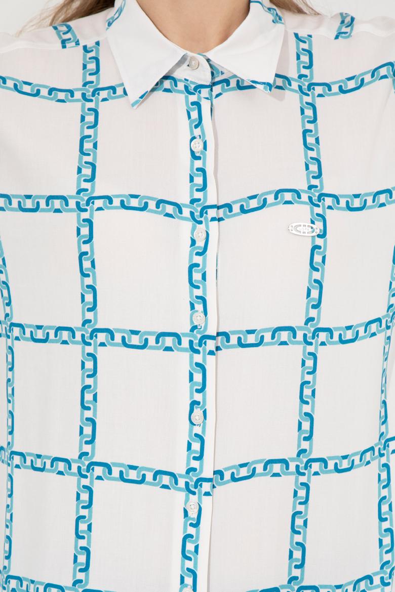 Kadın Ekru Uzun Kollu Gömlek - 50254396012