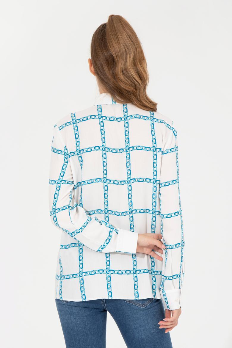 Kadın Ekru Uzun Kollu Gömlek - 50254396012