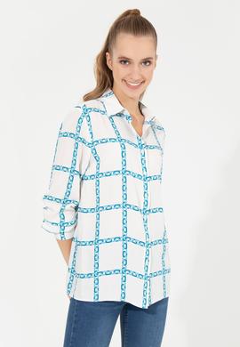 Kadın Ekru Uzun Kollu Gömlek - 50254396012
