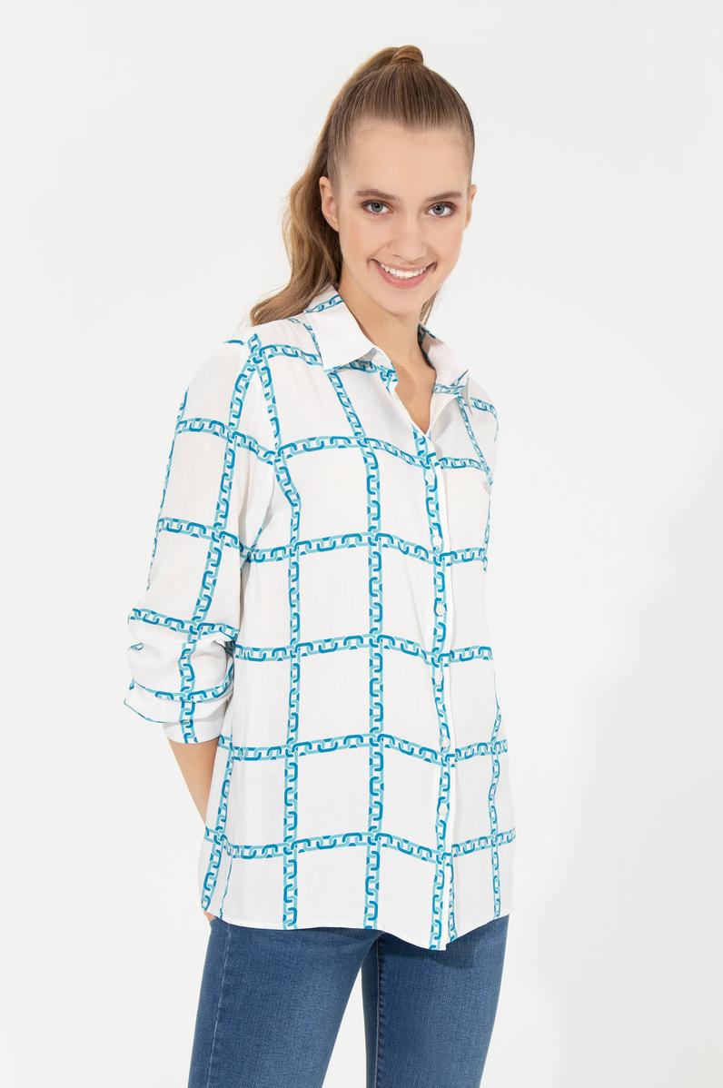 Kadın Ekru Uzun Kollu Gömlek