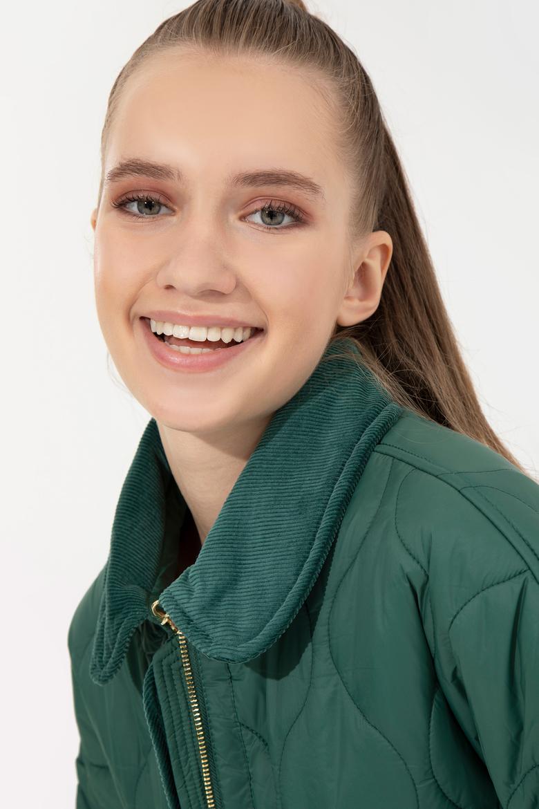 Kadın Koyu Yeşil Kaban - 50252941016