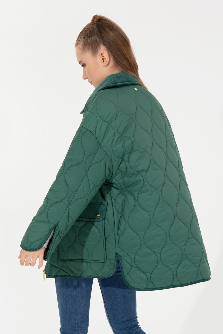 Kadın Koyu Yeşil Kaban - 50252941016