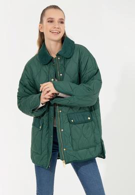 Kadın Koyu Yeşil Kaban - 50252941016