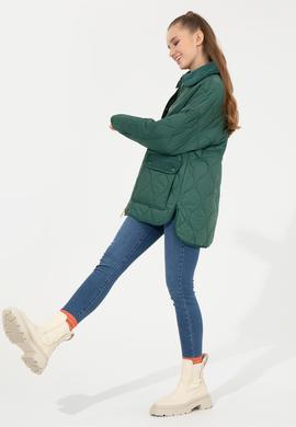Kadın Koyu Yeşil Kaban - 50252941016