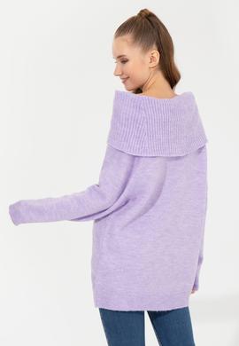 Kadın Lila Bisiklet Yaka Kazak - 50253330005
