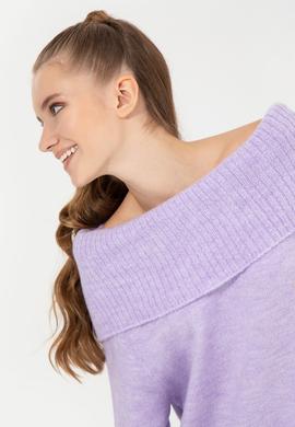 Kadın Lila Bisiklet Yaka Kazak - 50253330005