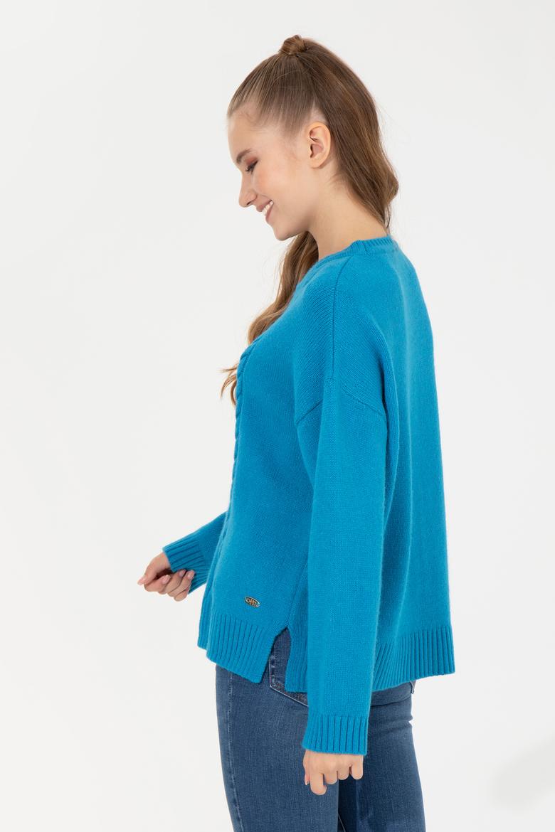 Kadın Kobalt Mavi Kazak - 50256651001