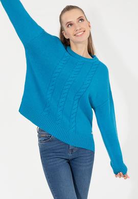 Kadın Kobalt Mavi Kazak - 50256651001