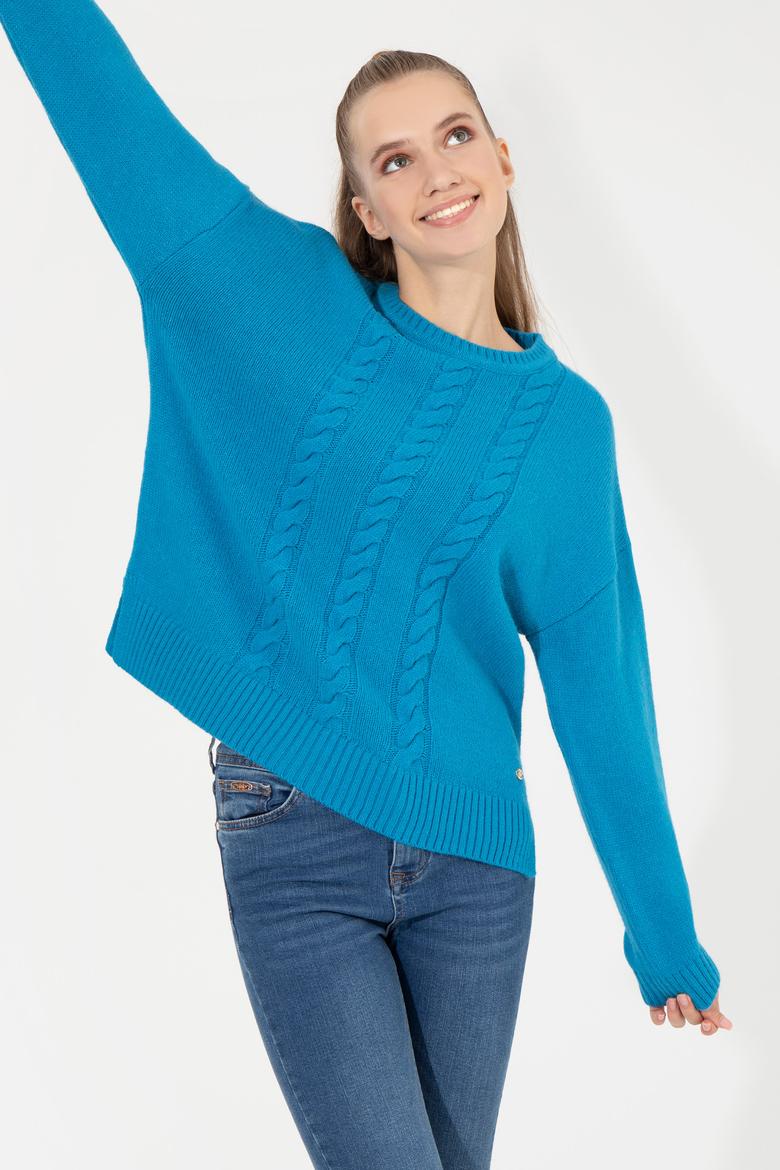 Kadın Kobalt Mavi Kazak - 50256651001