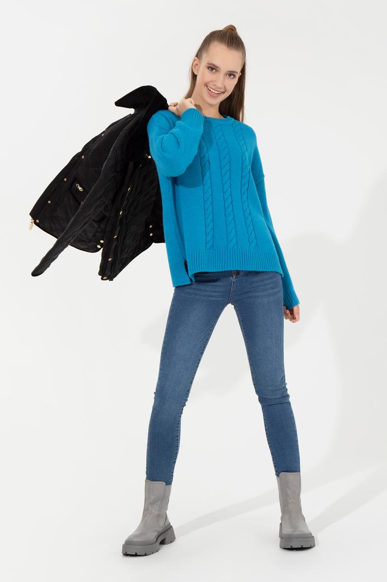 Kadın Kobalt Mavi Kazak