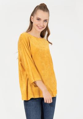 Kadın Safran Bisiklet Yaka Sweatshirt - 50256479016