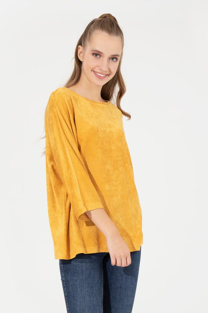 Kadın Safran Bisiklet Yaka Sweatshirt