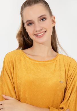 Kadın Safran Bisiklet Yaka Sweatshirt - 50256479016