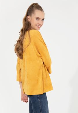 Kadın Safran Bisiklet Yaka Sweatshirt - 50256479016