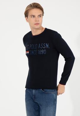 Erkek Lacivert Bisiklet Yaka Triko Kazak - 50253993002