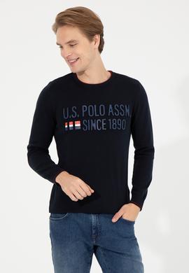 Erkek Lacivert Bisiklet Yaka Triko Kazak - 50253993002