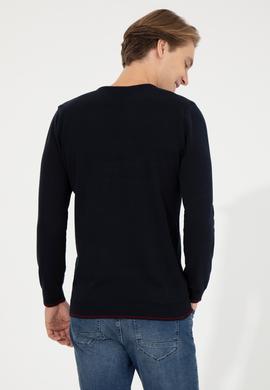 Erkek Lacivert Bisiklet Yaka Triko Kazak - 50253993002