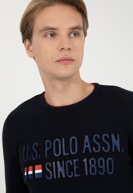 Erkek Lacivert Bisiklet Yaka Triko Kazak - 50253993002