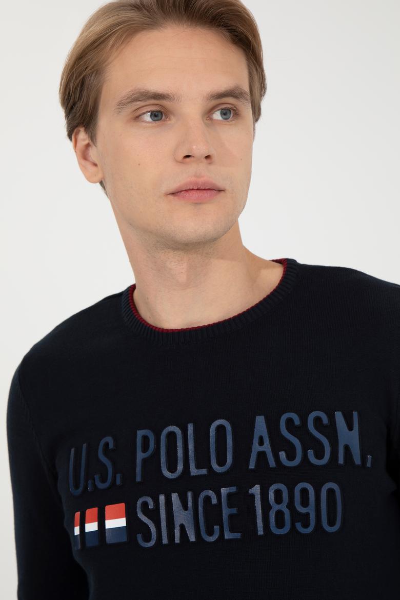 Erkek Lacivert Bisiklet Yaka Triko Kazak - 50253993002