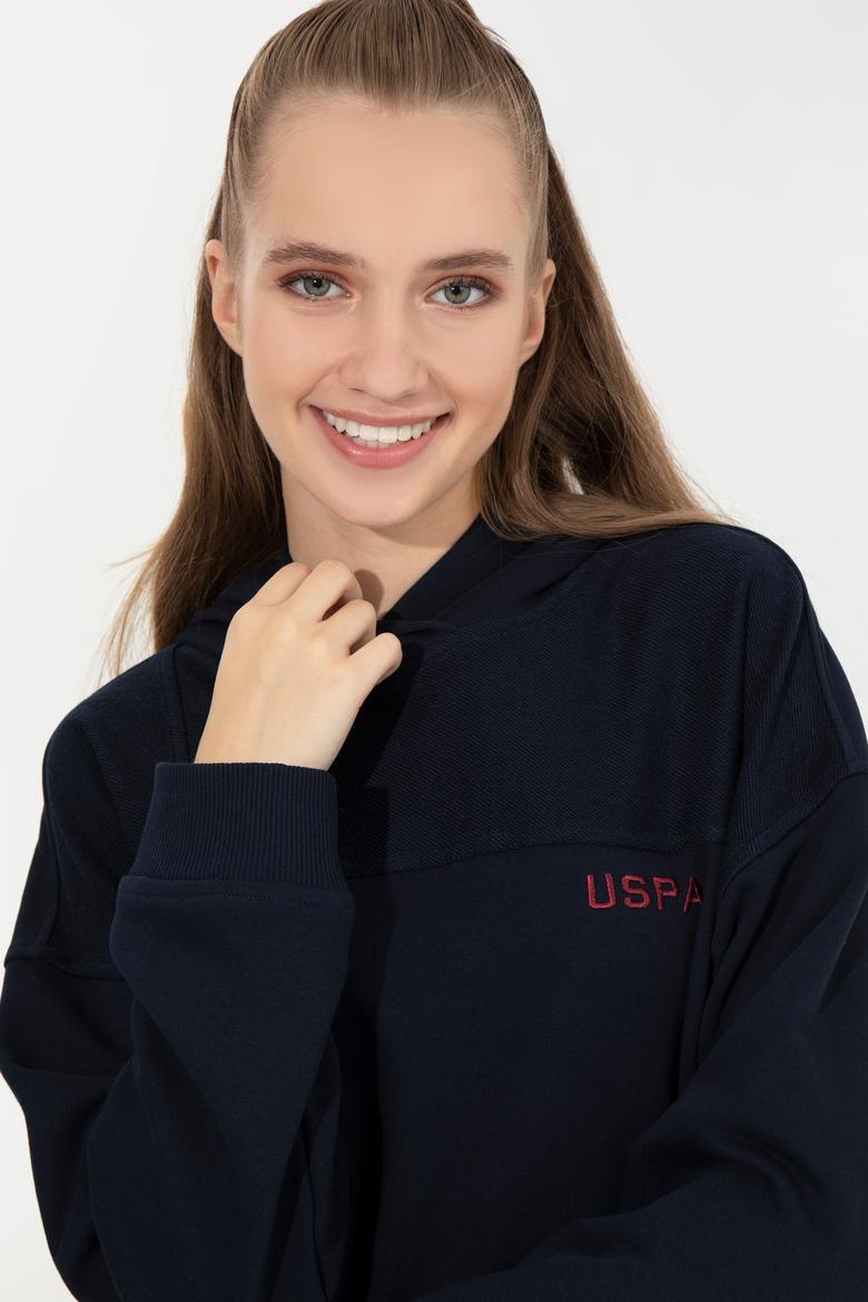 Kadın Lacivert Kapüşonlu Sweatshirt - 50261256016