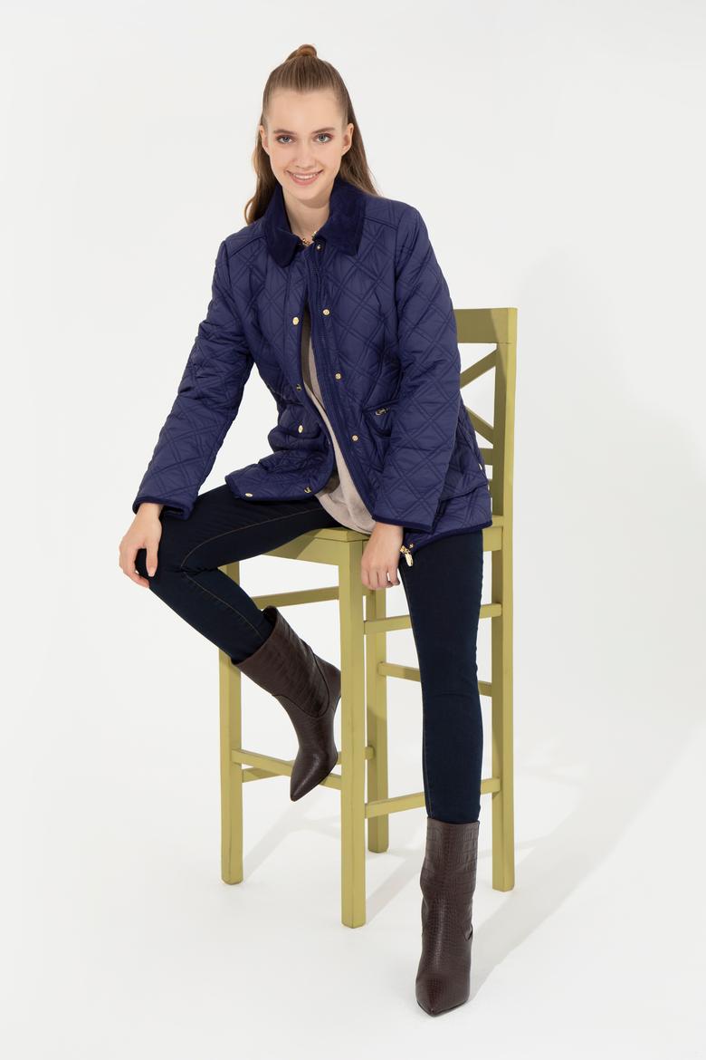 Kadın Lacivert Kaban - 50253189003