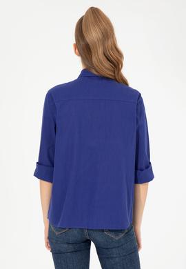 Kadın Mavi Uzun Kollu Gömlek - 50251872027