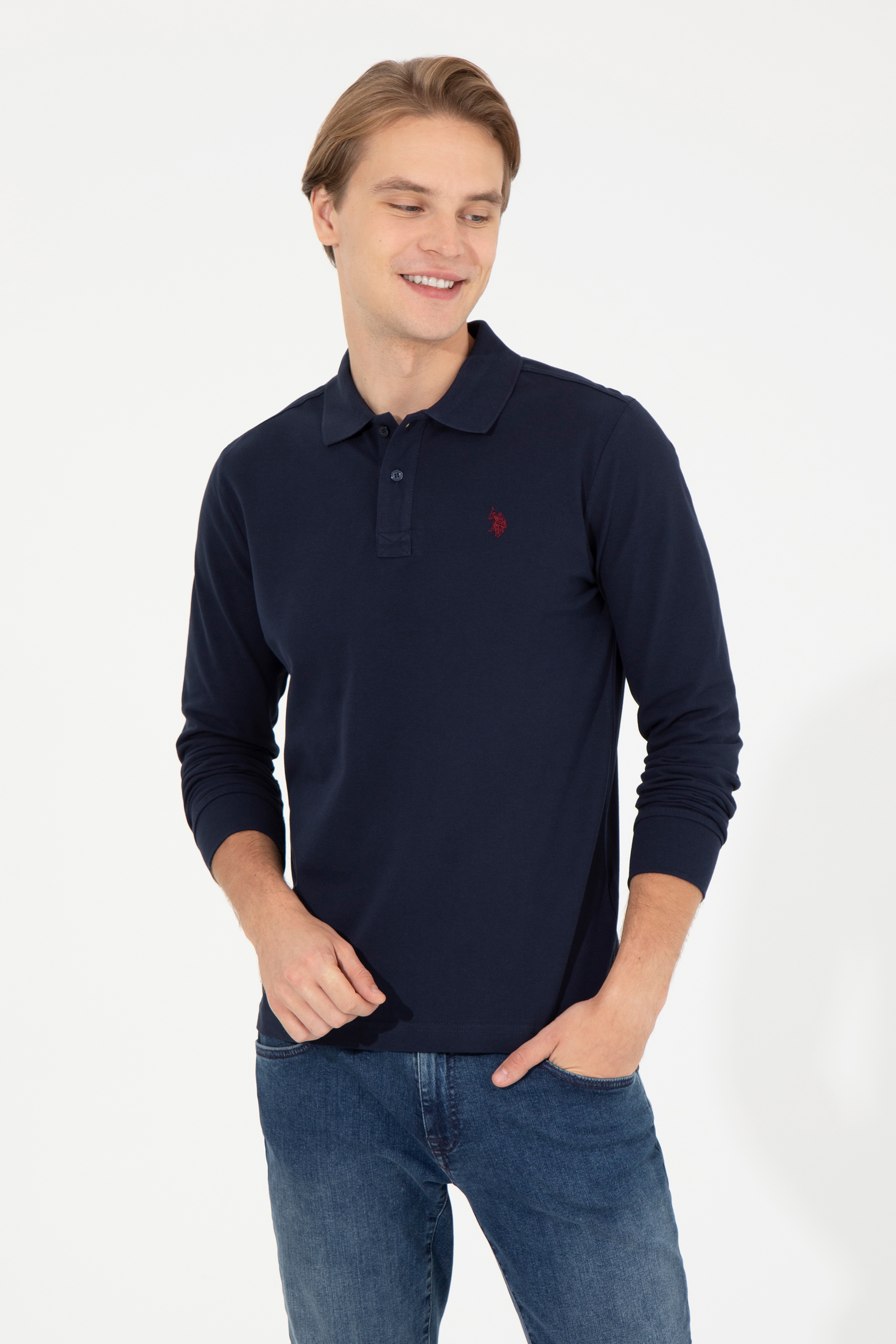 Erkek Lacivert Basic Sweatshirt - Image 3