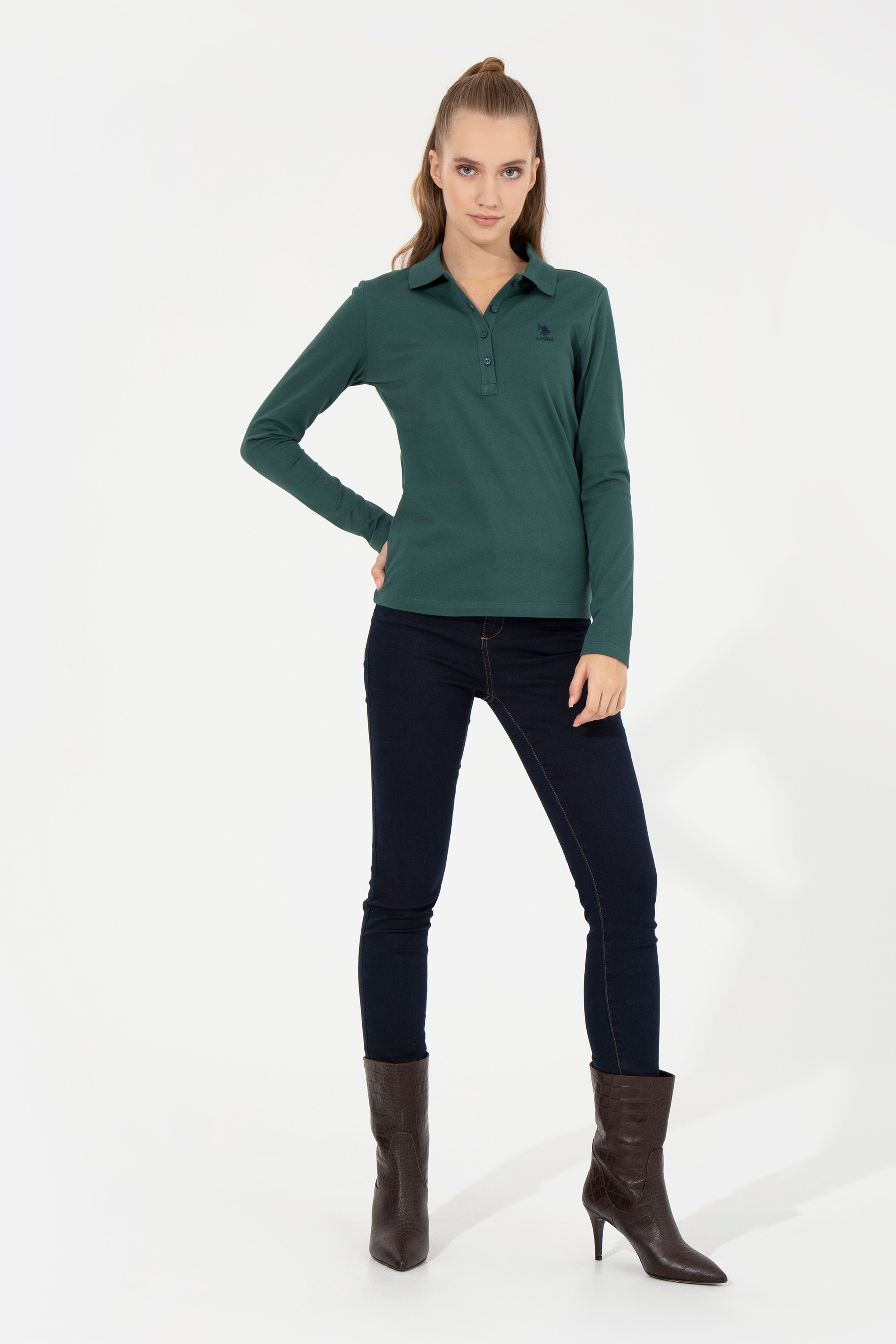 Kadın Yeşil Basic Sweatshirt