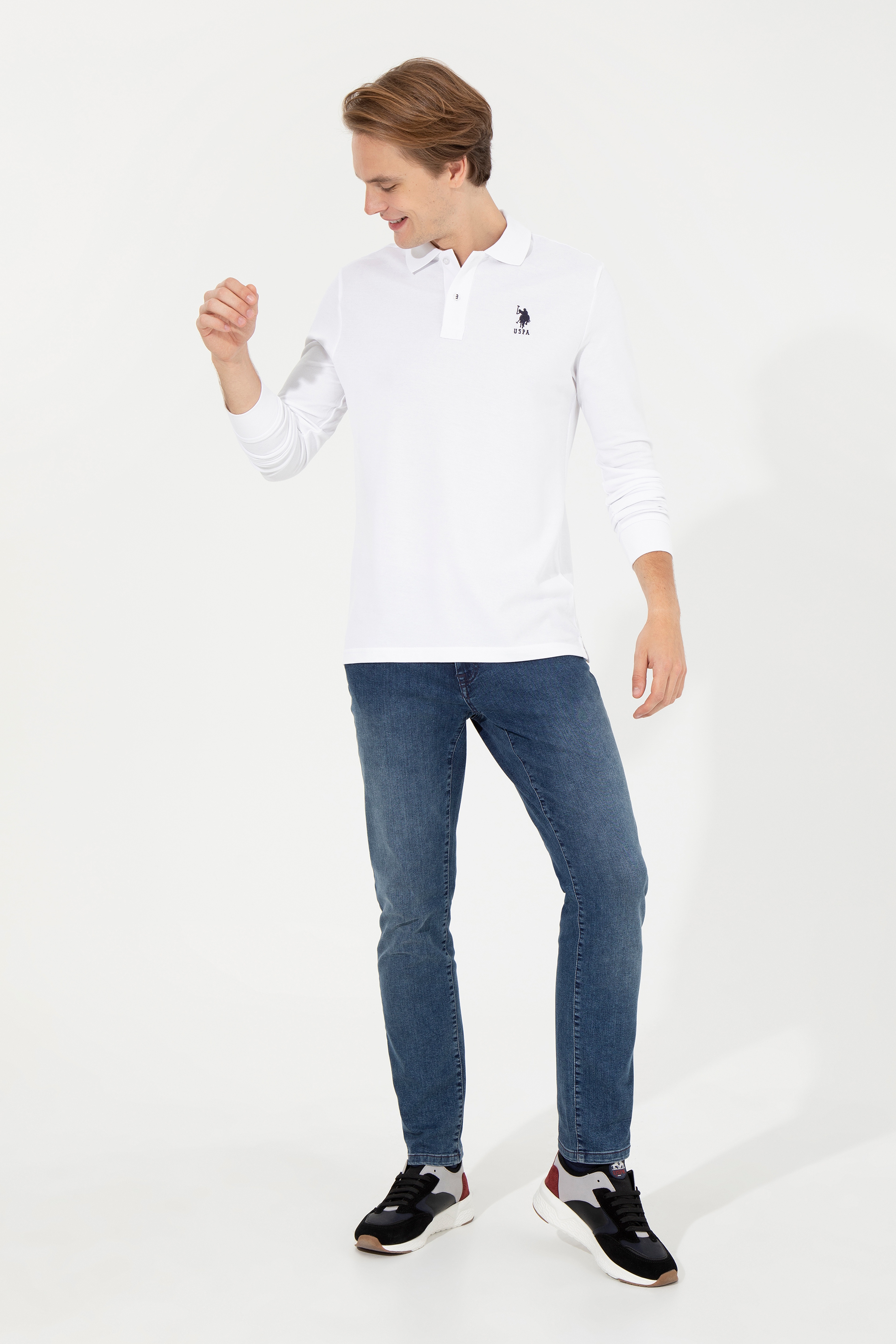 Erkek Beyaz Basic Sweatshirt