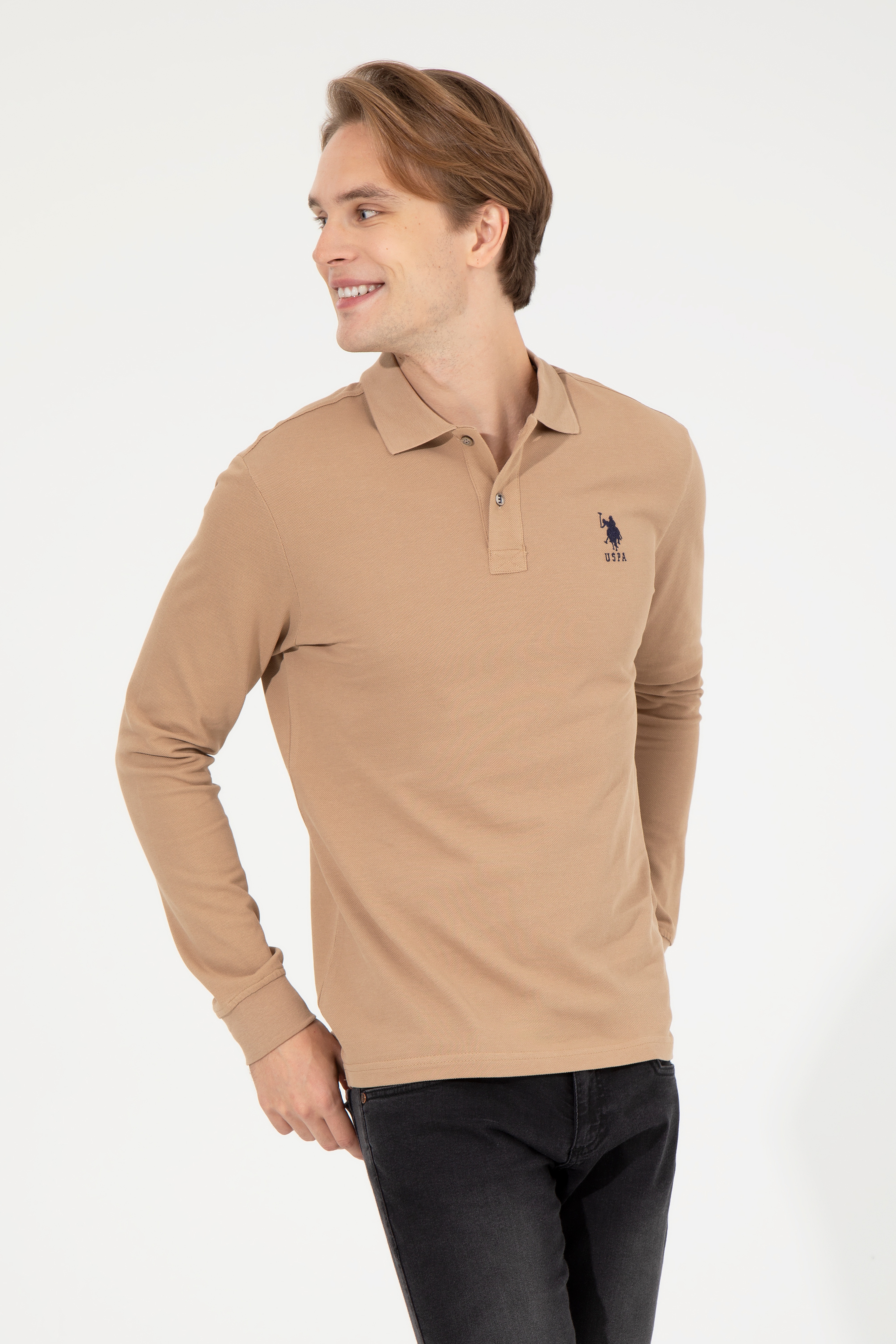 Erkek Camel Basic Sweatshirt - Image 4
