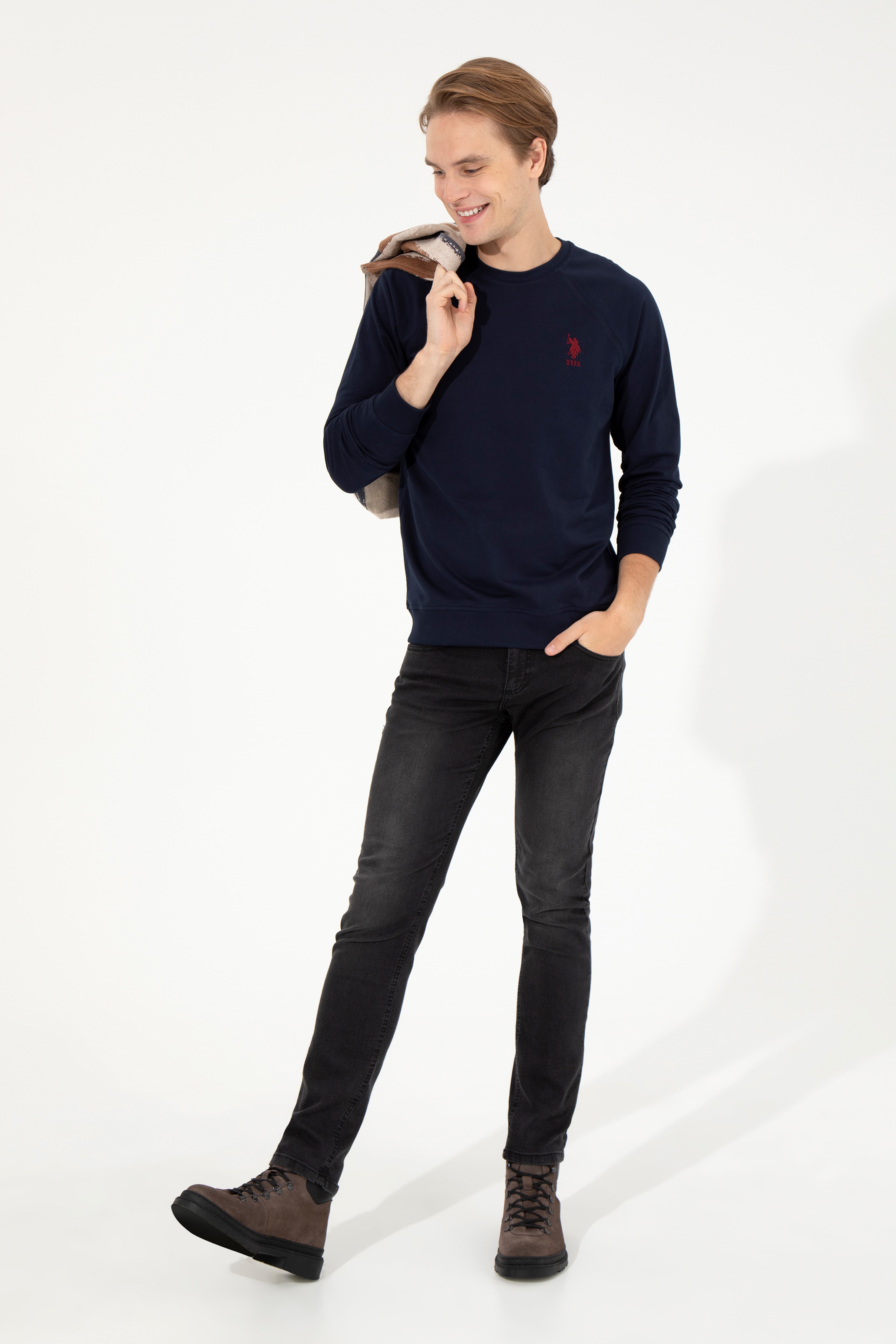 Erkek Lacivert Basic Sweatshirt - Image 1